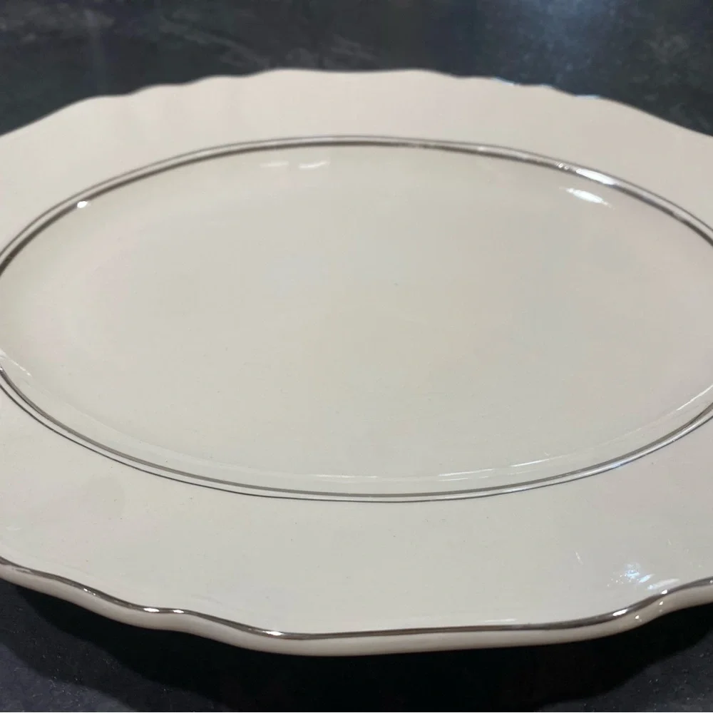 Elegant Cream Oval Serving Platter